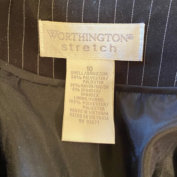 Worthington Stretch pin stripe blazer jacket work - Picture 3 of 4